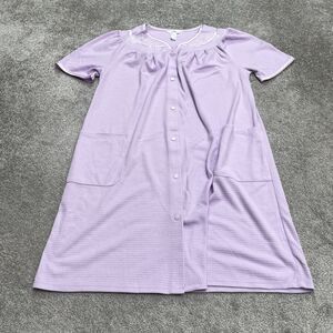 Adonna Embroidered Sleepwear Dress Womens Small Purple Lavender Nightgown Knit